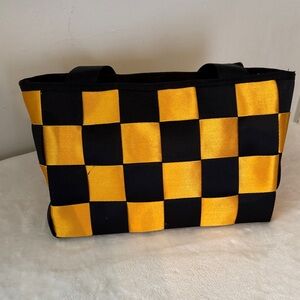 Stunning ribbon custom bag, gold and black